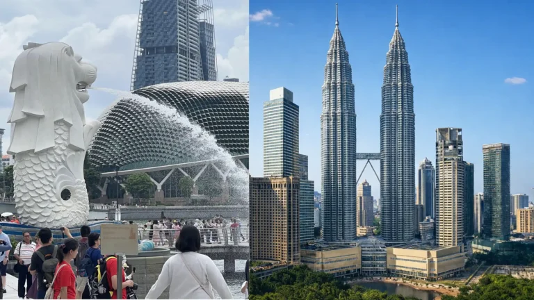 Places to visit in Singapore and Malaysia including Marina Bay Sands and Petronas Twin Towers